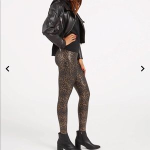 Spanx cheetah faux leather leggings